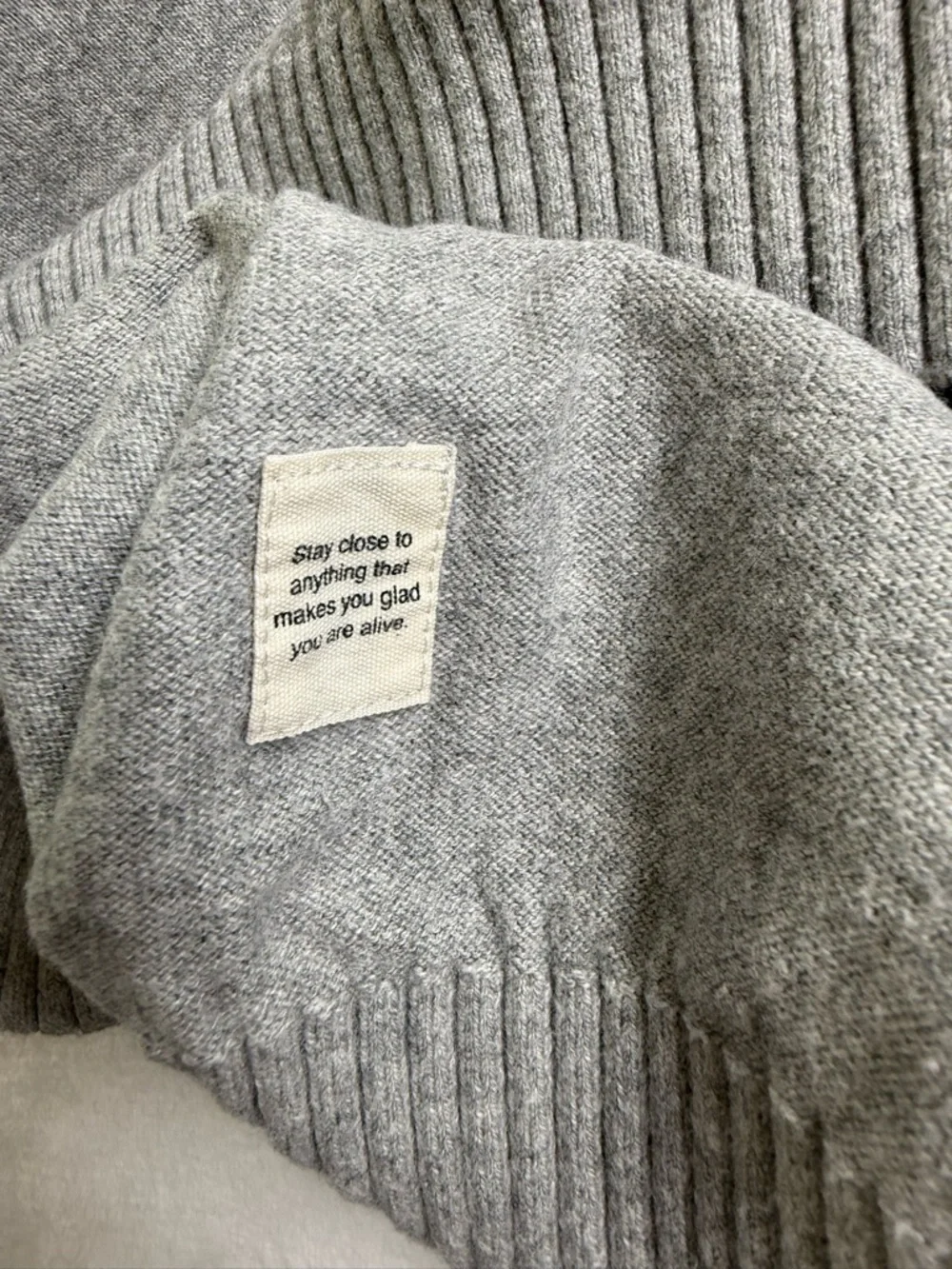 Vuori Light Gray Knit Hooded Pullover - Picture 7 of 7